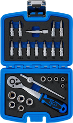 Conjunto de Chaves de Caixa Pro Torque 1/4" | 24 Peças | Mala Compacta