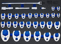Inserção para carrinho de ferramentas 3/3: Conjunto de chaves hexagonais de boca aberta | 10 mm (3/8"), 12,5 mm (1/2"), 20 mm (3/4") | 10 - 50 mm | 32 peças