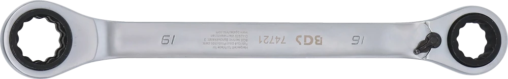 Chaves anulares com roquete dupla | reversível | 4 em 1 | 16 x 17 - 18 x 19 mm
