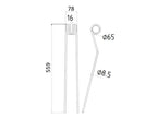 Mola Comp:559mm, Larg:78mm, Ø8.5mm - para Pottinger Aplicavel em: 436033 (S.74804)