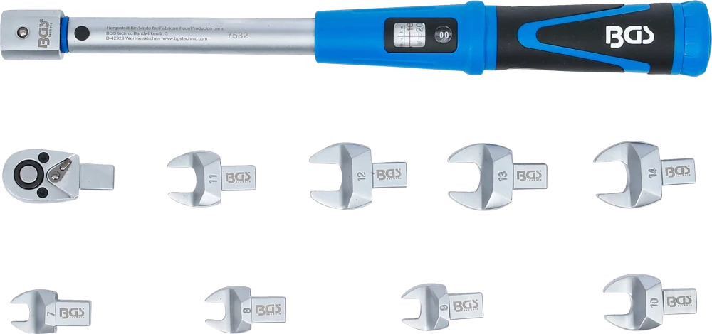 Conjunto de chaves dinamométricas | para ferramentas de encaixe de 9 x 12 mm | 10 - 50 Nm | 10 peças