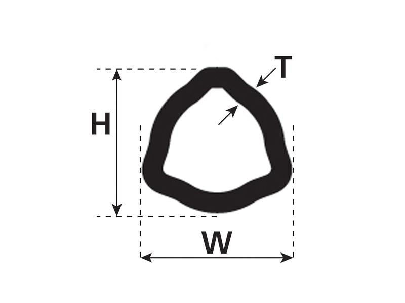 Tubo cardan - Triangular Perfil de tubo , Comprimento: 3M (12513) (S.7546)