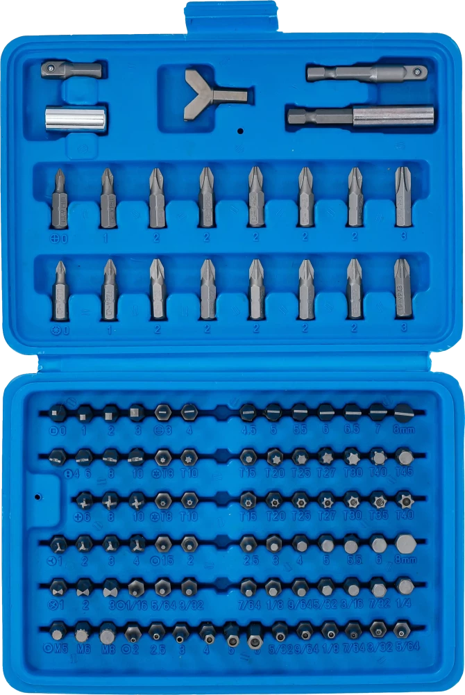 Conjunto de pontas de segurança | Entrada de sextavado externo 6,3 mm (1/4") | 100 peças