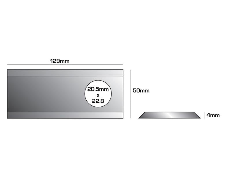 Faca - Lamina conica - 128 x 50x4mm - Orifício Ø20.5 x 23mm - Esq./Dt. - para Taarup, Kuhn Aplicavel em: 56.110.300 (S.77117)