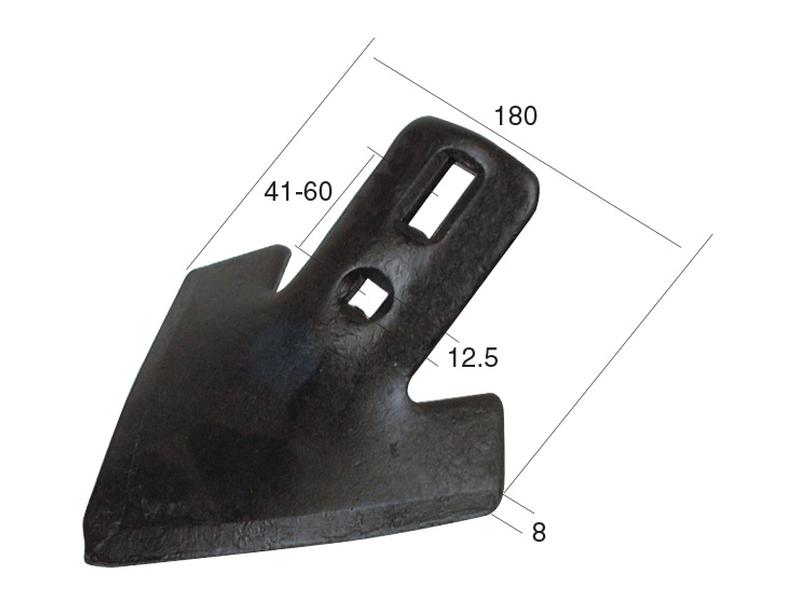 Bico asa andorinha 180x8mm - Centros de orifícios em 40/60mm (S.77204)