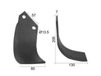 Faca Dt. 80x7mm Altura: 205mm. Centros de orifícios em: 57mm. Orifício Ø: 13.5mm. para Breviglieri, Howard Aplicavel em: 9949 (S.77225)