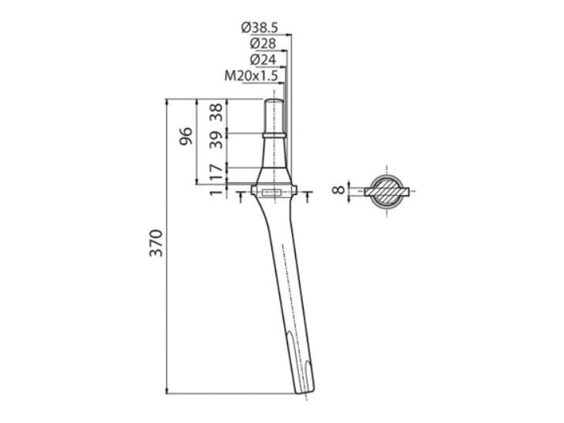 Bico para grade de bicos 370mm. para Krone Aplicavel em: 1163214870 (S.77254)