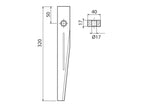 Bico para grade de bicos 320mm. para Kuhn Aplicavel em: 52503700 (S.77255)