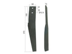 Bico 60x12x370mm Esq. Centros de orifícios em: 44mm. Orifício Ø 12.5mm. para Maschio. Aplicavel em: 10100265 (S.77279)