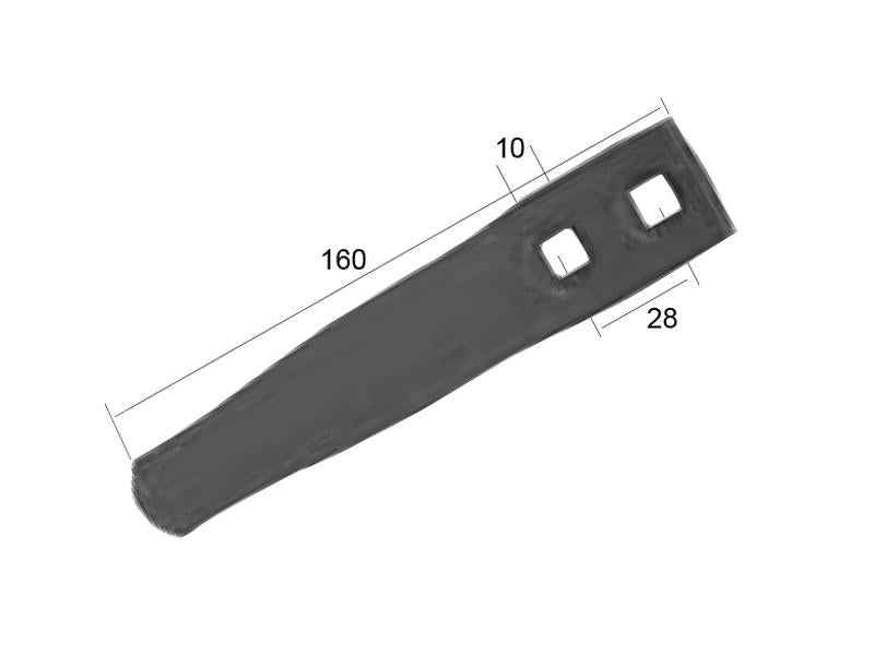 Bico 155x35x8mm Centros de orifícios em 28mm Aplicavel em: 01010062 (S.77381)