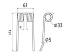Mola Comp:149mm, Larg:61mm, Ø5mm - para Krone Aplicavel em: 9381481 (S.77451)
