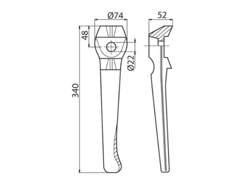 Bico para grade de bicos 340mm. Dt. para Lely Aplicavel em: 1.1699.0112.0 (S.77571)