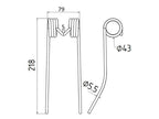 Mola Comp:220mm, Larg:78mm, Ø5mm - para Massey Ferguson Aplicavel em: 1053394M1 (S.77771)