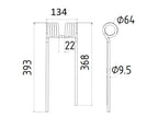 Mola - Dt. - Comp:393mm, Larg:131mm, Ø9.5mm - para Krone Aplicavel em: 1530141 (S.77773)