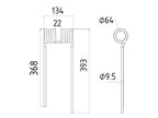 Mola - Esq. - Comp:393mm, Larg:131mm, Ø9.5mm - para Krone Aplicavel em: 1530151 (S.77774)
