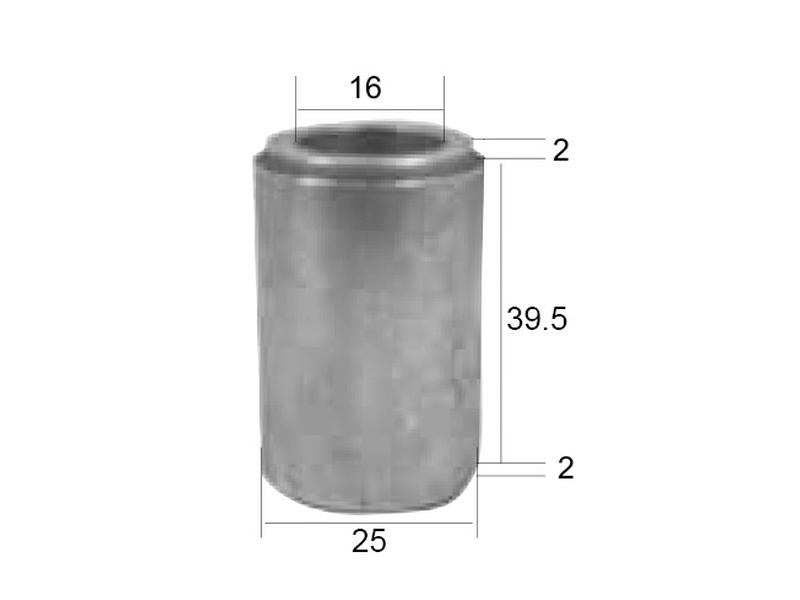 Casquilho ID: 16mm, D.Ext: 25mm, Comp: 39.5mm - para McConnel, Bomford, Berti Aplicavel em: 7314223 (S.77857)