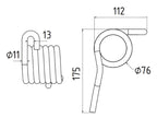 Mola - Esq. - Comp:175mm, Larg:14mm, Ø11mm - para Vicon, Rivierre Casalis Aplicavel em: 90036182 (S.77902)