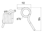Mola - Dt. - Comp:184mm, Larg:14mm, Ø11mm - para Vicon, Rivierre Casalis Aplicavel em: 90036183 (S.77903)
