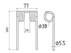 Mola Comp:142mm, Larg:75mm, Ø5.5mm - para Kemper, Krone, Strautmann Aplicavel em: 9381580 (S.77923)