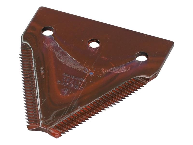 Faca - Serrilha por cima - 81.5x76x2.75mm - Orifício Ø6.5mm - Centros de orifícios em 52.5mm - paraMassey Ferguson Aplicavel em: D44103700 (S.78048)