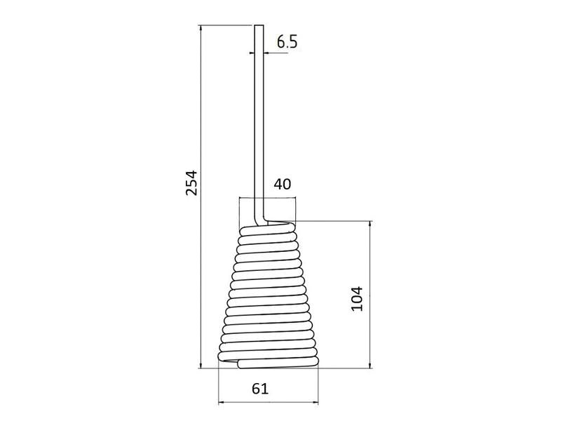 Mola Comp:257mm, Larg:64mm, Ø6.5mm - para Bamford Aplicavel em: CE435 (S.78052)