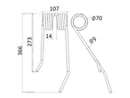 Mola - Esq. - Comp:360mm, Larg:105mm, Ø9mm - para JF Aplicavel em: 14330201 (S.78063)