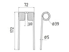 Mola Comp:172mm, Larg:72mm, Ø5mm - para John Deere Aplicavel em: CC25176 (S.78065)