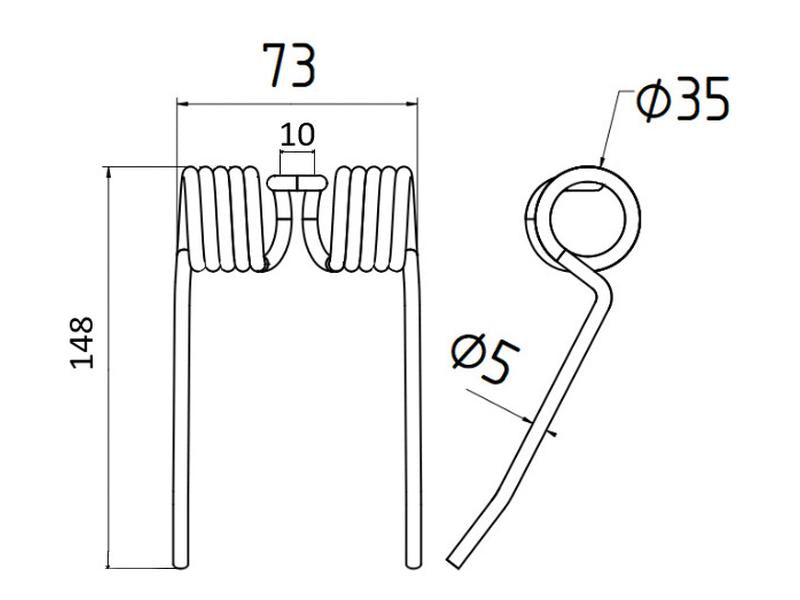 Mola Comp:150mm, Larg:70mm, Ø4.9mm - para JF Aplicavel em: 14330506 (S.78066)