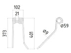 Mola - Esq. - Comp:401mm, Larg:102mm, Ø9mm - para Deutz-Fahr Aplicavel em: 06580647 (S.78070)
