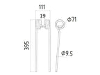 Mola - Esq./Dt. - Comp:394mm, Larg:110mm, Ø9.5mm - para Kuhn, New Holland Aplicavel em: 57609000 (S.78111)
