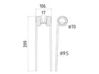 Mola Comp:395mm, Larg:115mm, Ø9.5mm - para Kuhn Aplicavel em: 58561900 (S.78116)