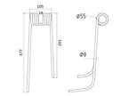 Mola - Dt. - Comp:377mm, Larg:105mm, Ø9mm - para Lely Aplicavel em: 41003208L (S.78117)