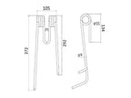Mola - Esq. - Comp:372mm, Larg:105mm, Ø9mm - para Lely Aplicavel em: 401500580L (S.78120)