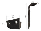 Bico 110x12x290mm Esq. Centros de orifícios em: 60mm. Orifício Ø 16.5mm. para Feraboli (SKH & MF). (S.78129)