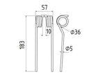 Mola Comp:183mm, Larg:57mm, Ø5mm - para Mengelle Aplicavel em: 03035653 (S.78133)