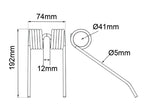 Mola Comp:192mm, Larg:74mm, Ø5mm - para New Holland Aplicavel em: 131673 (S.78136)