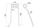 Mola - Dt. - Comp:361mm, Larg:113mm, Ø9mm - para PZ, Fransgard, Pottinger, Sitrex Aplicavel em: PZ106 (S.78149)