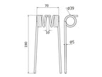 Mola Comp:190mm, Larg:69mm, Ø5mm - para Welger Aplicavel em: 0940522900 (S.78179)