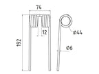 Mola Comp:192mm, Larg:74mm, Ø6mm - para John Deere Aplicavel em: CC103854 (S.78219)