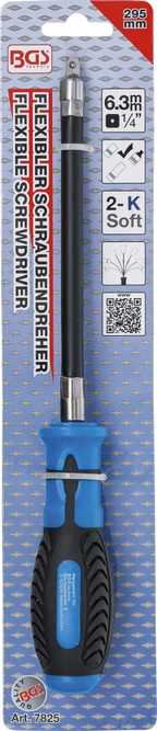 Chave de parafusos com haste flexível | quadrado externo 6,3 mm (1/4")