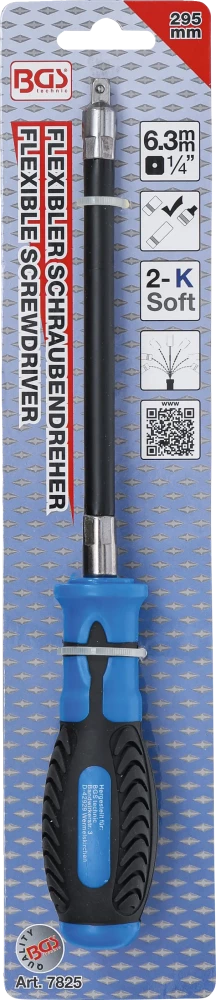 Chave de parafusos com haste flexível | quadrado externo 6,3 mm (1/4")