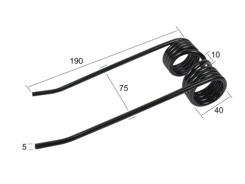 Mola Comp:190mm, Larg:75mm, Ø5mm - para Claas, Bautz Aplicavel em: 8214211 (S.78299)
