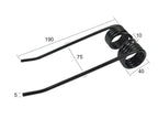 Mola Comp:190mm, Larg:75mm, Ø5mm - para Claas, Bautz Aplicavel em: 8214211 (S.78299)