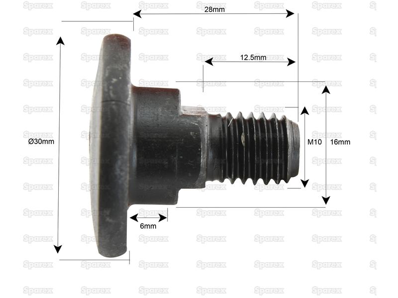 Parafuso C/ Porca- M10x28mm - para Kidd, Kuhn, Vicon Aplicavel em: 56150100K (S.78372)