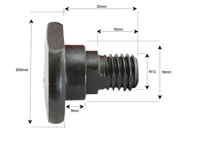 Parafuso C/ Porca- M12x33mm - para Kuhn, Taarup Aplicavel em: 561-158-00 (S.78375)