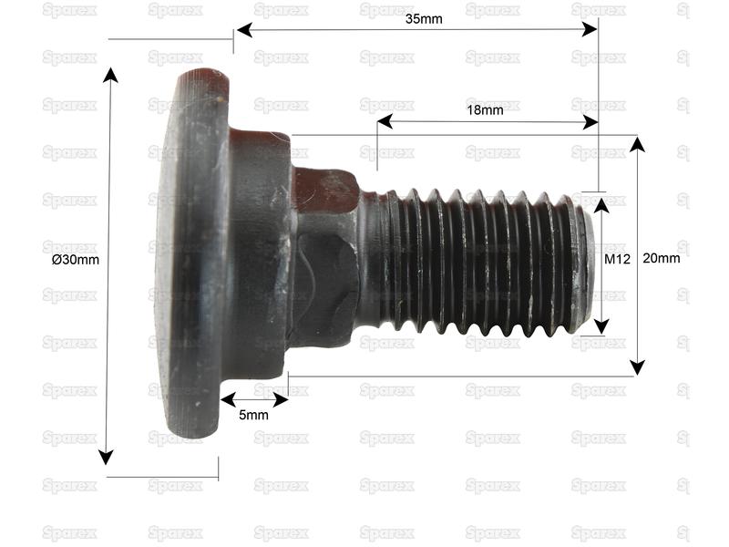 Parafuso C/ Porca- M12x35mm - para Taarup, Kverneland Aplicavel em: 56.403.00 (S.78395)