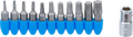Conjunto de pontas | Entrada de sextavado externo 6,3 mm (1/4") | Saída perfil T (para Torx) | 11 peças