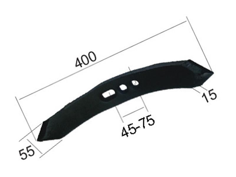 Bico 400x55x15mm Centros de orifícios em 45/75mm (S.78698)