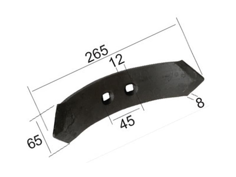 Bico 265x65x8mm Centros de orifícios em 45mm (S.78699)