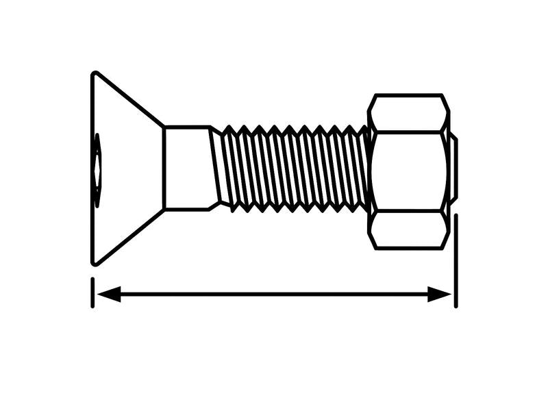 Parafuso c/porca - M12x34mm, Resistência à tração 12.9 (25 un. Caixa) Aplicavel em: 013228 (S.78747)